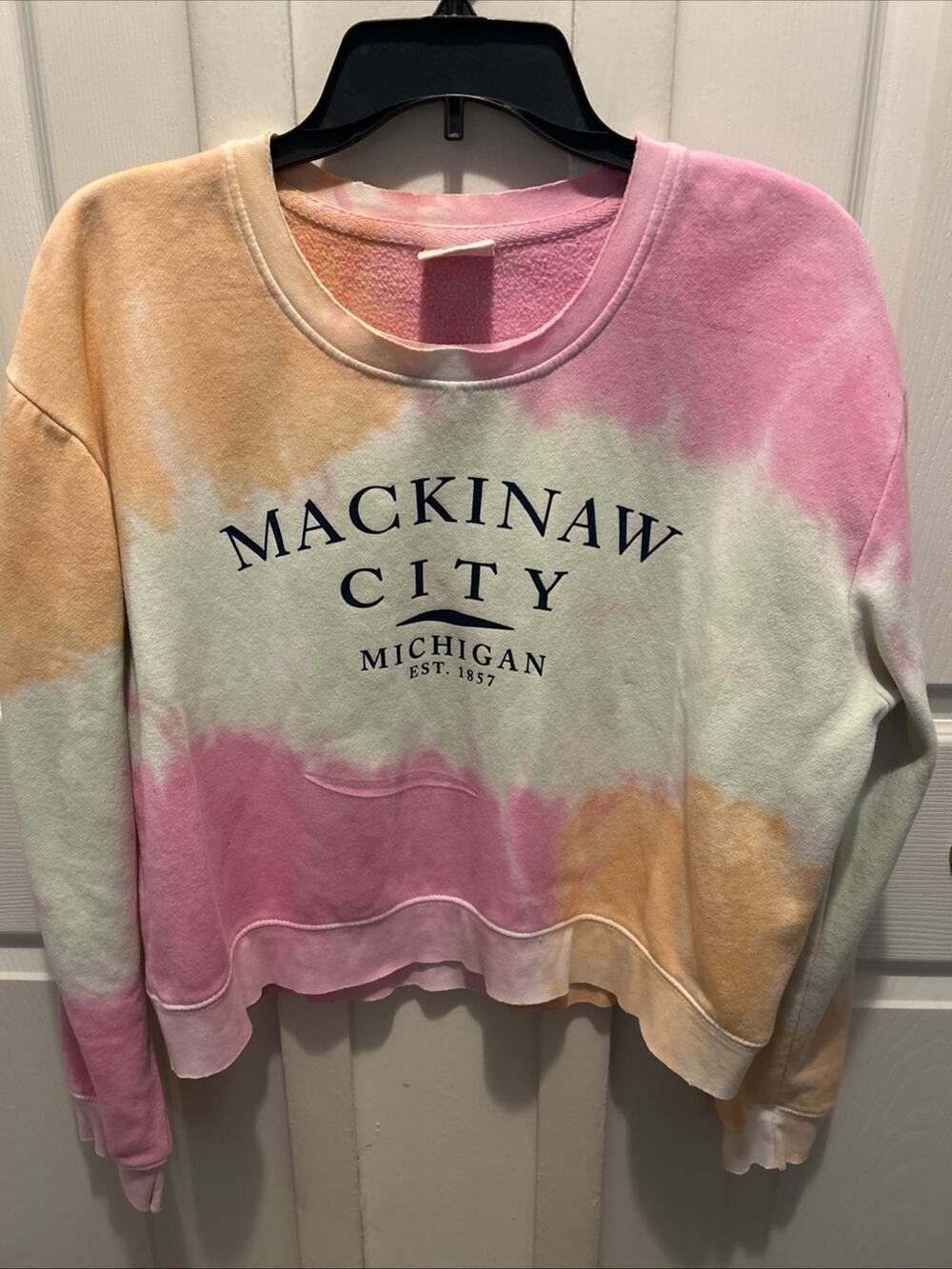 Dreamsicle Tie Dye XL Mackinaw City Crop Sweatshirt XL